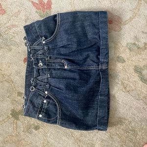 Italian dark denim skirt